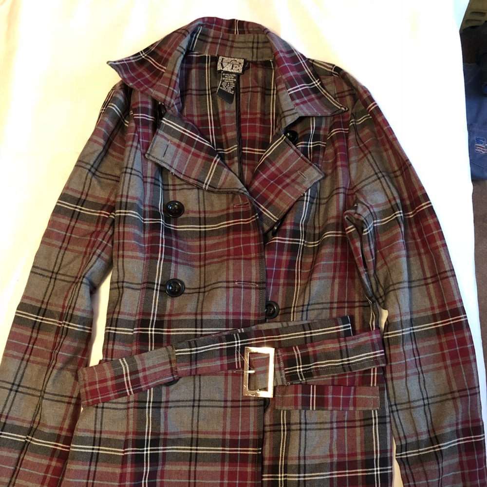 Women’s plaid trench coat